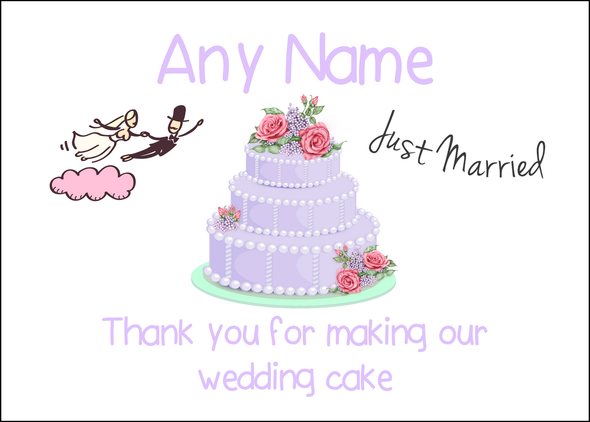 Thank You For Making Our Wedding Cake Lilac  Personalised Printed Certificate