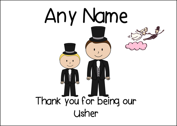 Thank You Usher  Personalised Printed Certificate