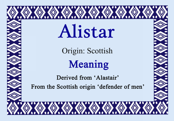 Alistar Personalised Name Meaning Certificate