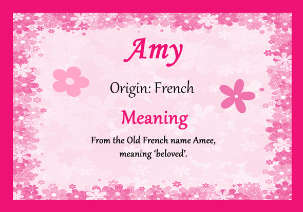 Amy Personalised Name Meaning Certificate