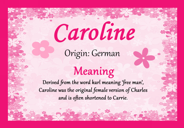 Caroline Personalised Name Meaning Certificate