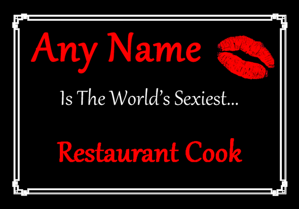 Restaurant Cook Personalised World's Sexiest Certificate