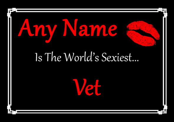 Vet Personalised World's Sexiest Certificate