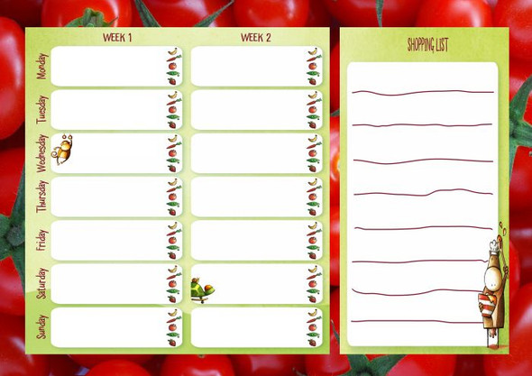 Tomatoes Two Week Meal Planner Chart