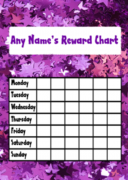 Purple Star Sticker Reward Chart