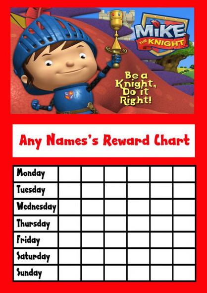 Red Mike The Knight Star Sticker Reward Chart