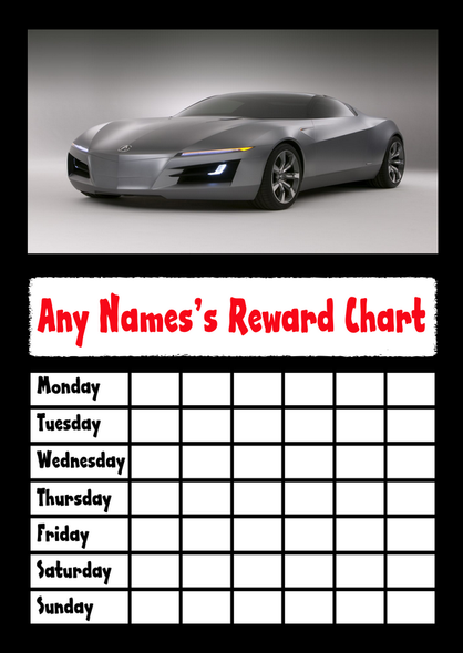 Sports Car Star Sticker Reward Chart