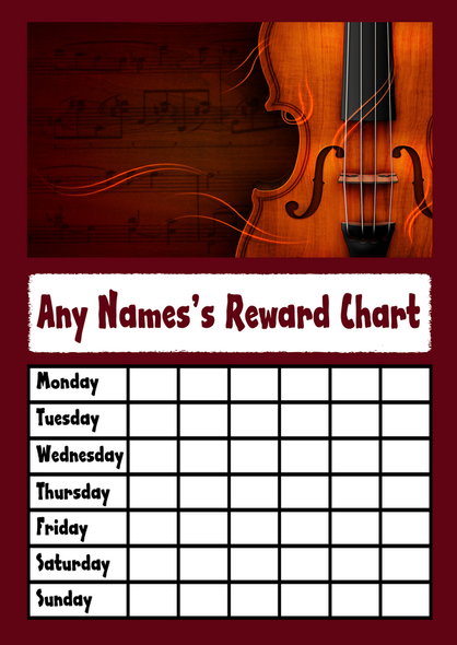 Violin Star Sticker Reward Chart