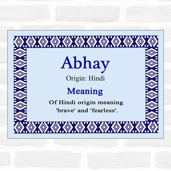 Abhay Name Meaning Blue Certificate