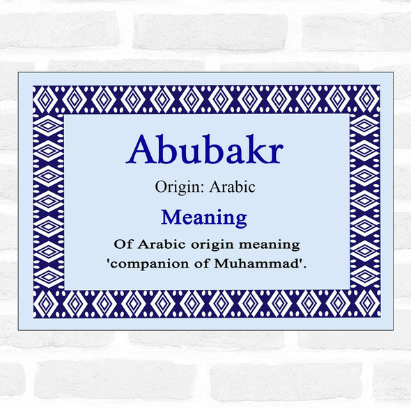 Abubakr Name Meaning Blue Certificate