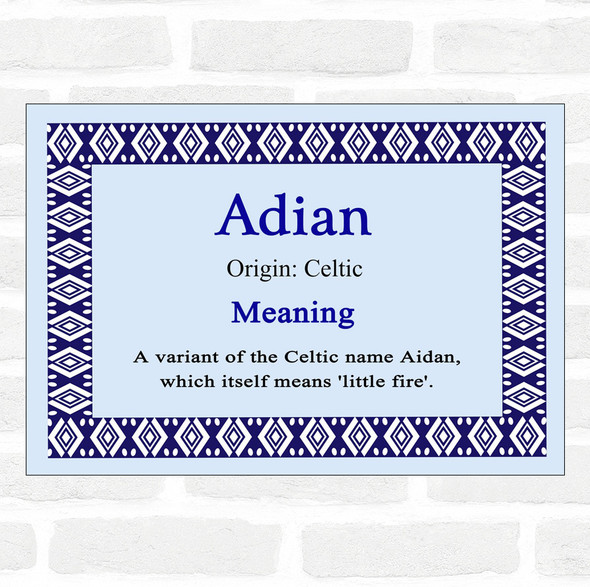 Adian Name Meaning Blue Certificate