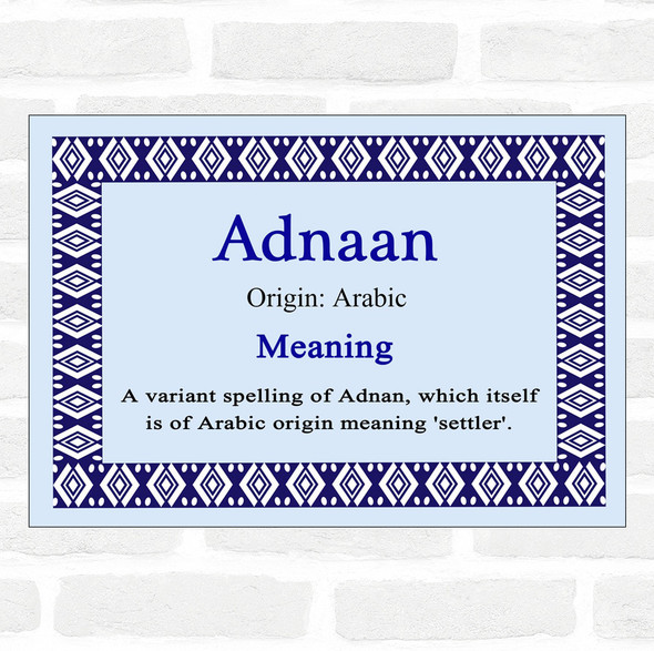 Adnaan Name Meaning Blue Certificate
