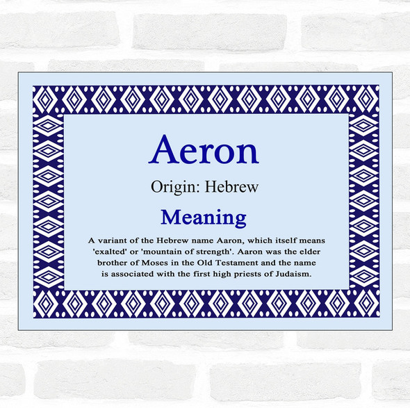 Aeron Name Meaning Blue Certificate