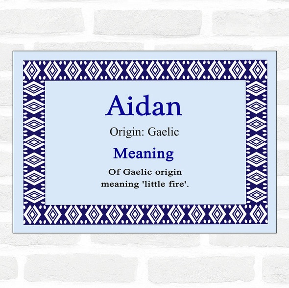 Aidan Name Meaning Blue Certificate
