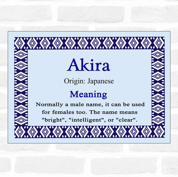 Akira Name Meaning Blue Certificate