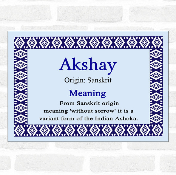 Akshay Name Meaning Blue Certificate