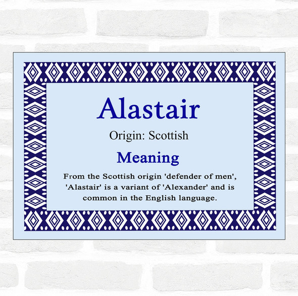 Alastair Name Meaning Blue Certificate