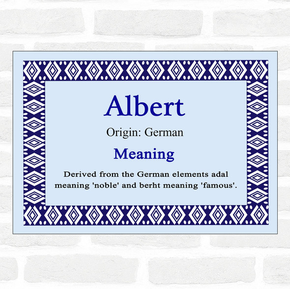 Albert Name Meaning Blue Certificate