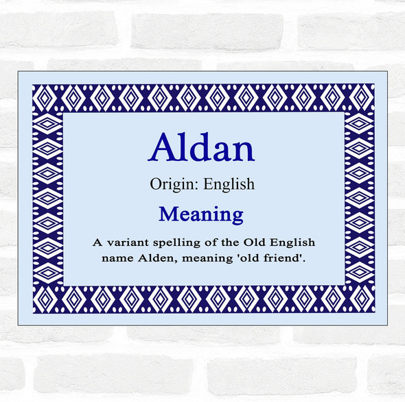 Aldan Name Meaning Blue Certificate
