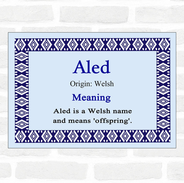 Aled Name Meaning Blue Certificate