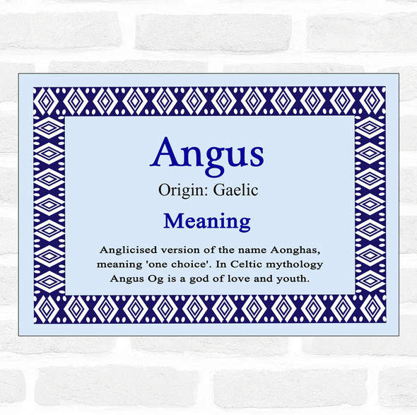 Angus Name Meaning Blue Certificate