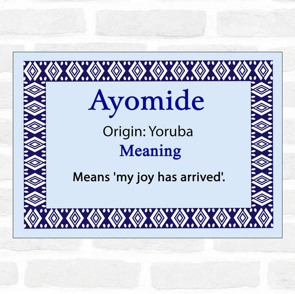 Ayomide Name Meaning Blue Certificate