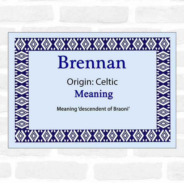 Brennan Name Meaning Blue Certificate