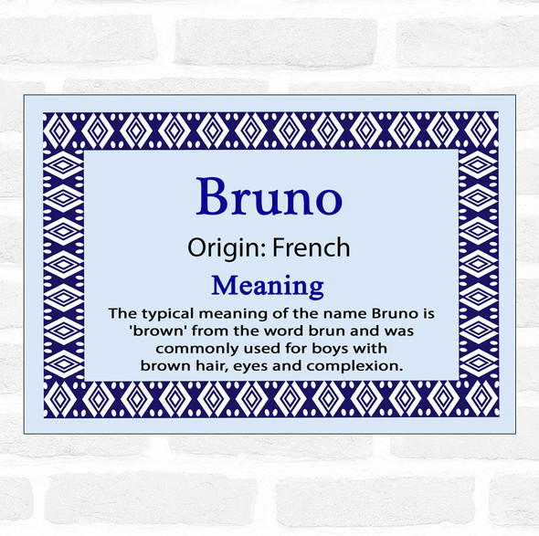 Bruno Name Meaning Blue Certificate