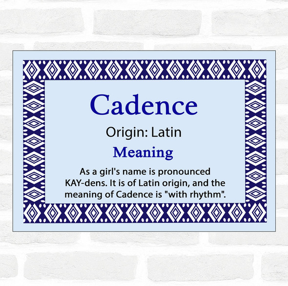 Cadence Name Meaning Blue Certificate
