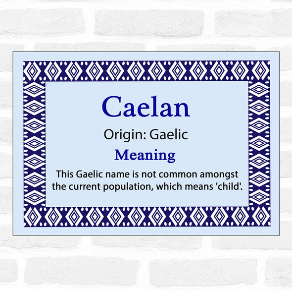 Caelan Name Meaning Blue Certificate