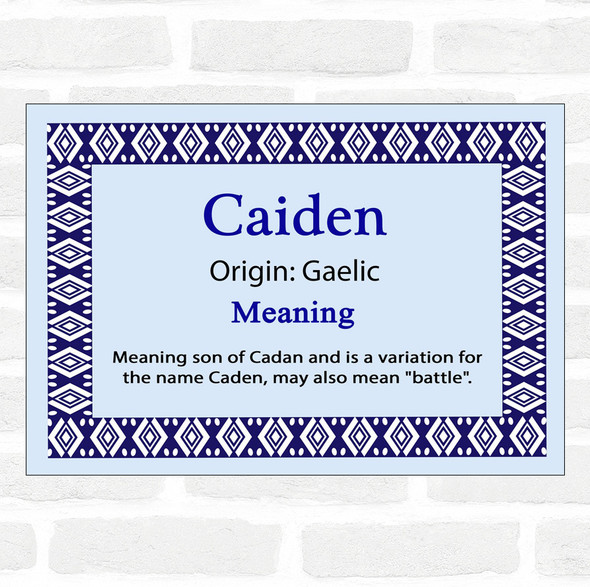 Caiden Name Meaning Blue Certificate