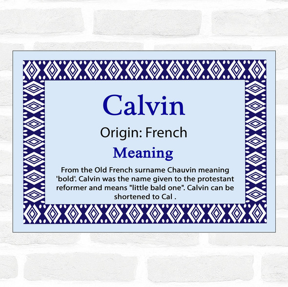Calvin Name Meaning Blue Certificate