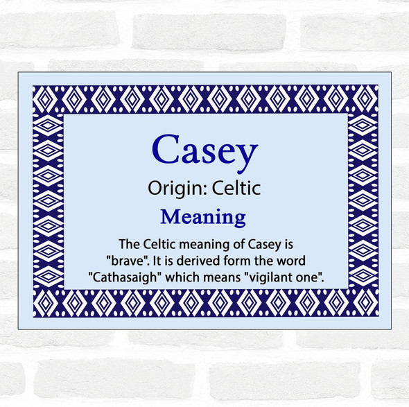 Casey Name Meaning Blue Certificate