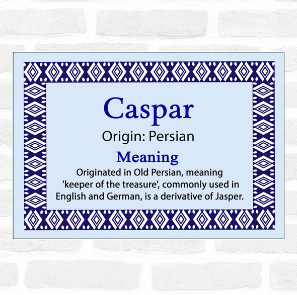 Caspar Name Meaning Blue Certificate