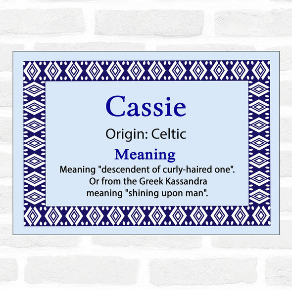 Cassie Name Meaning Blue Certificate