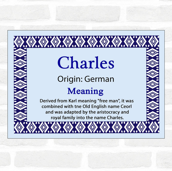 Charles Name Meaning Blue Certificate