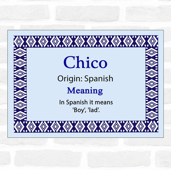 chico Name Meaning Blue Certificate
