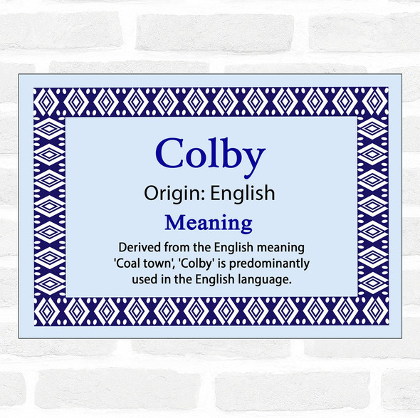 Colby Name Meaning Blue Certificate