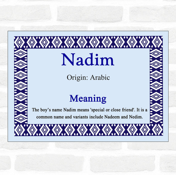 Nadim Name Meaning Blue Certificate