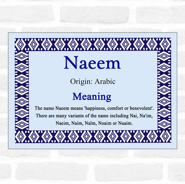 Naeem Name Meaning Blue Certificate