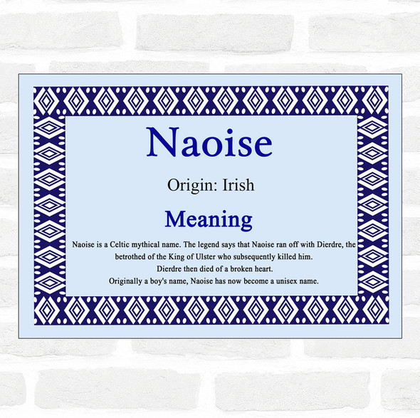 Naoise Name Meaning Blue Certificate