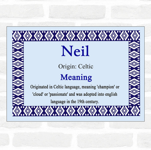 Neil Name Meaning Blue Certificate