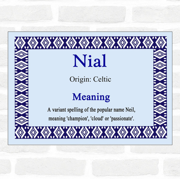 Nial Name Meaning Blue Certificate