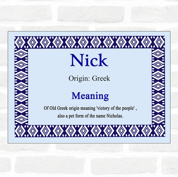 Nick Name Meaning Blue Certificate