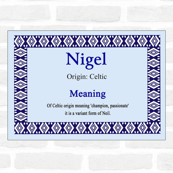 Nigel Name Meaning Blue Certificate