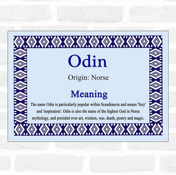 Odin Name Meaning Blue Certificate