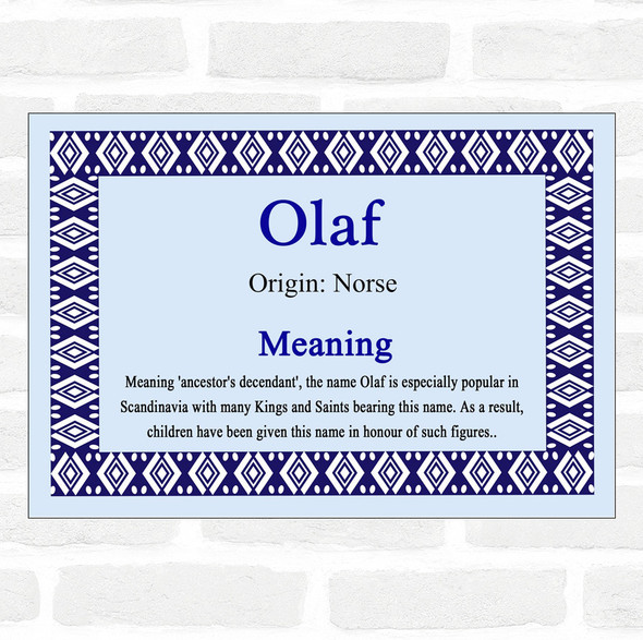Olaf Name Meaning Blue Certificate