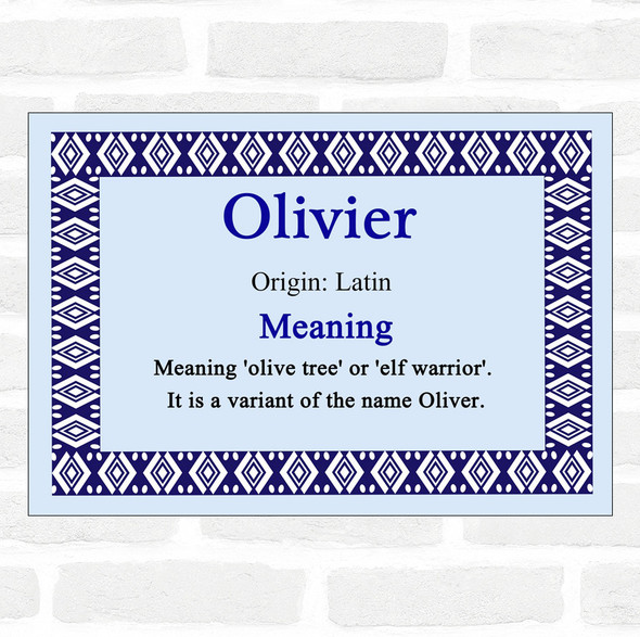 olivier Name Meaning Blue Certificate