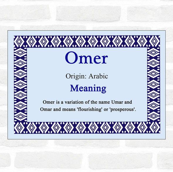 Omer Name Meaning Blue Certificate