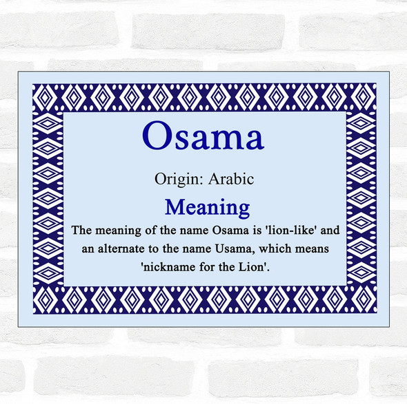 Osama Name Meaning Blue Certificate